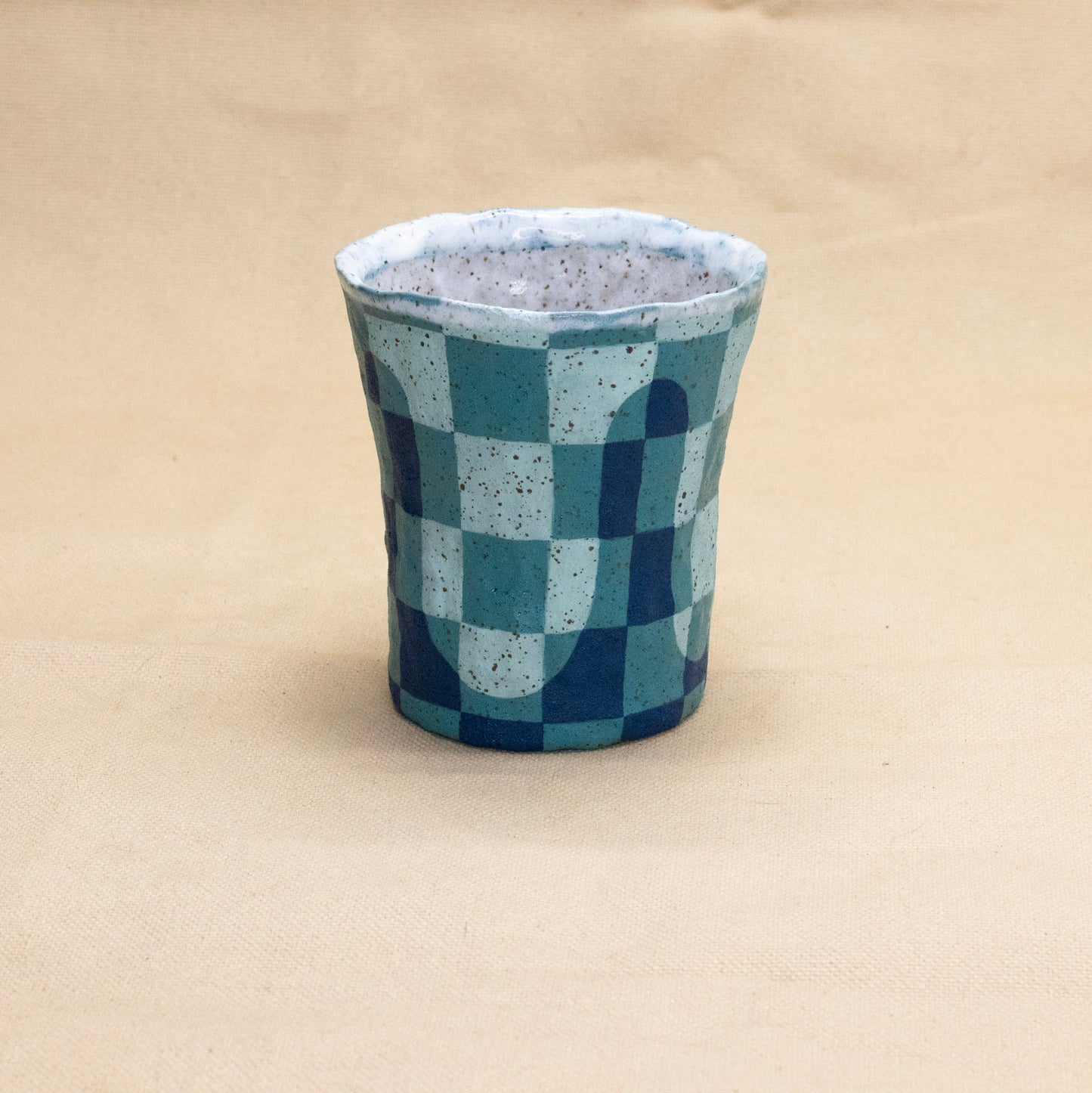 Wavy Checkered Cup by Kero Ceramics