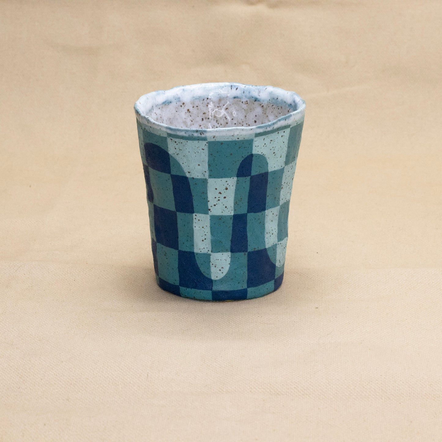 Wavy Checkered Cup by Kero Ceramics