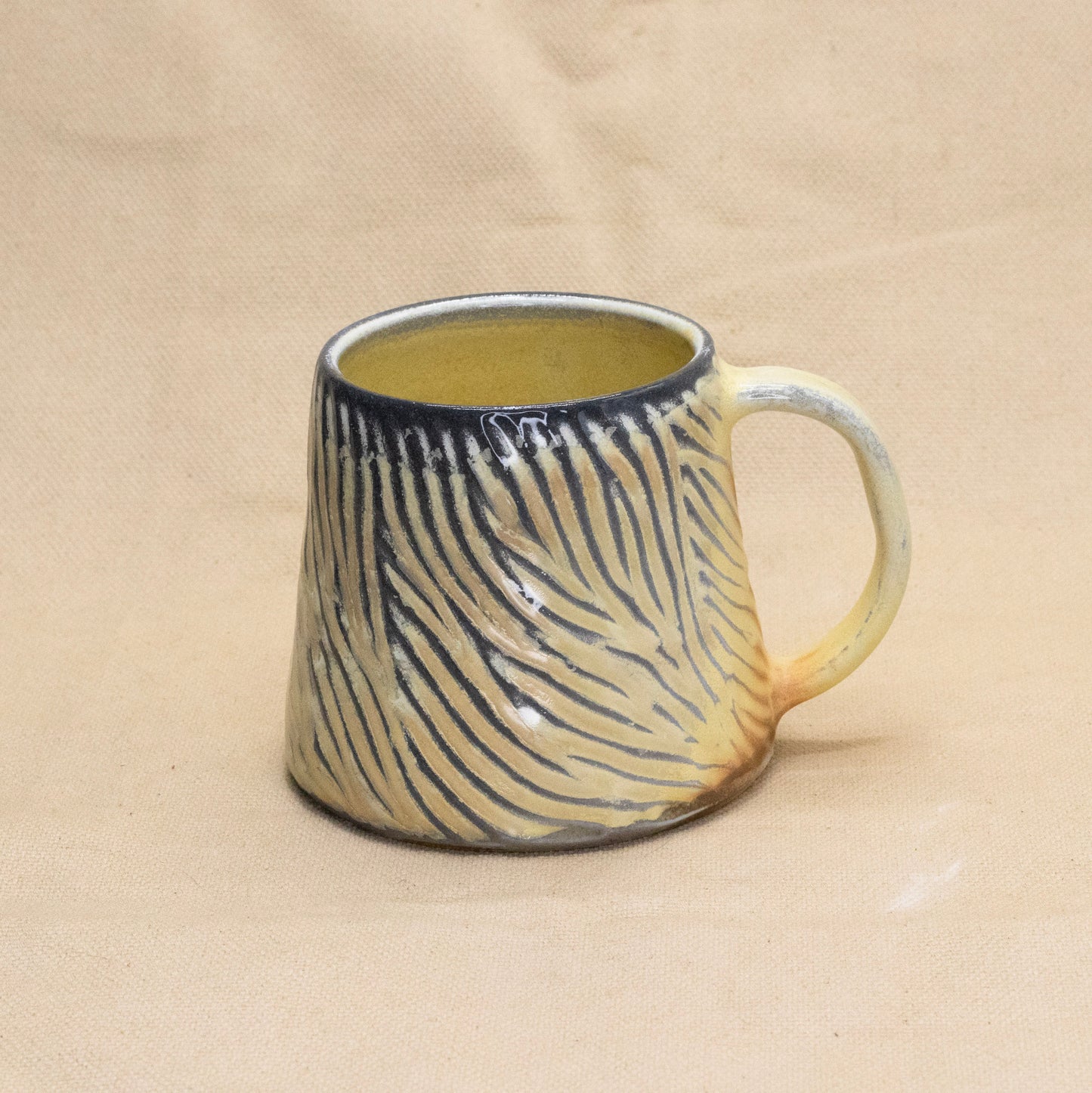 Soda-Fired Mug: Yellow Sunset by Jennifer Nerad