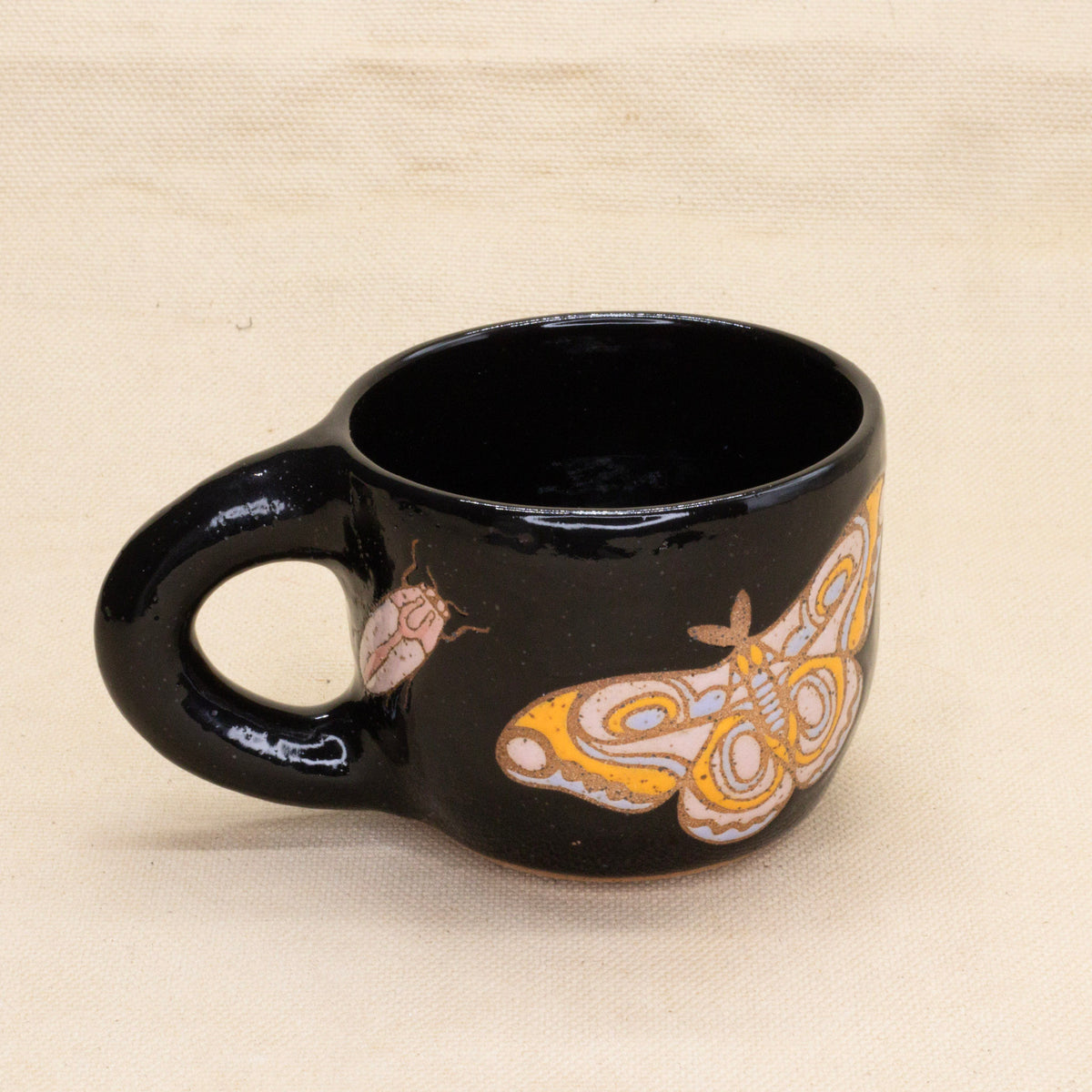 Black Moth and Bug Mug by Jess Wiseheart