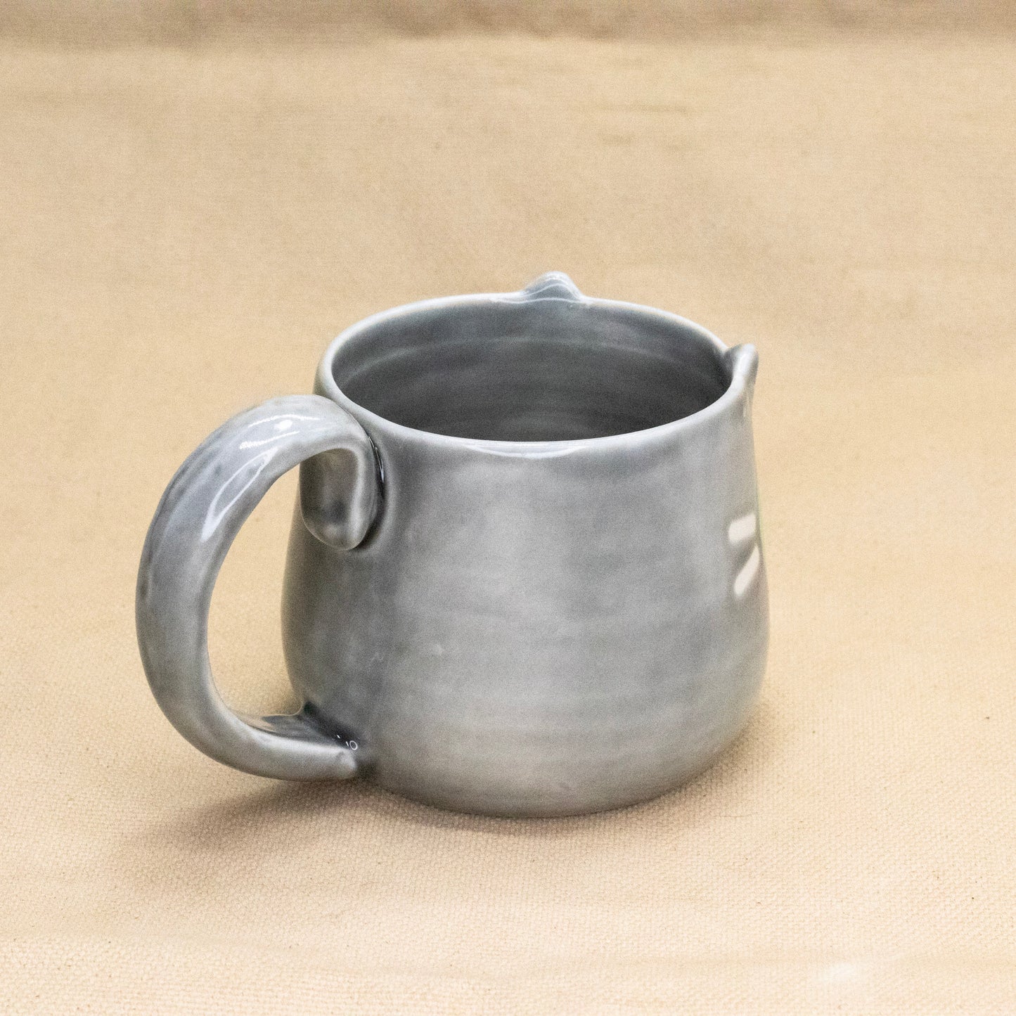 Grey Kitty Mug by Hei Mao Studio