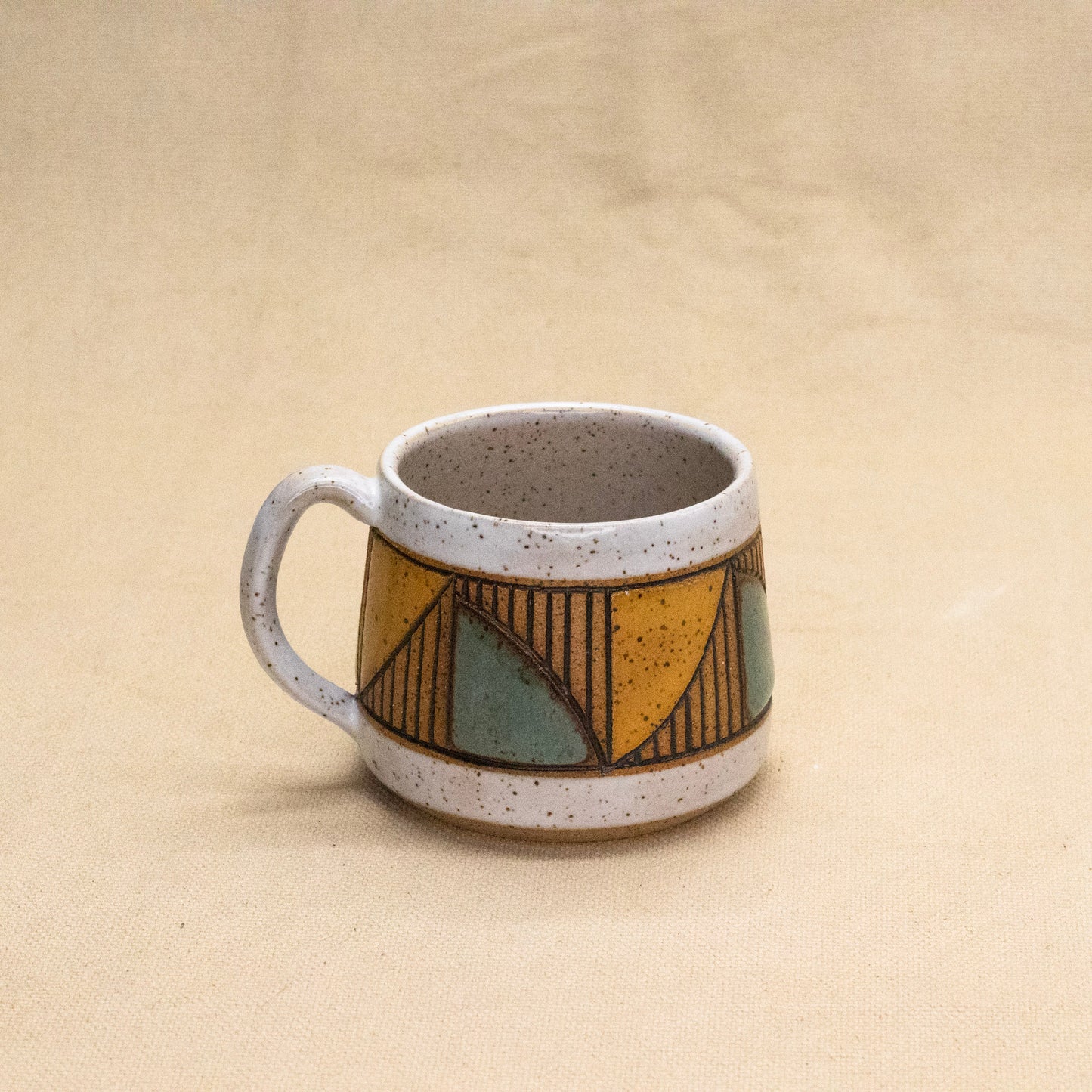 Small Quad Mug (Sage/Wheat) by Sanctuary Ceramics