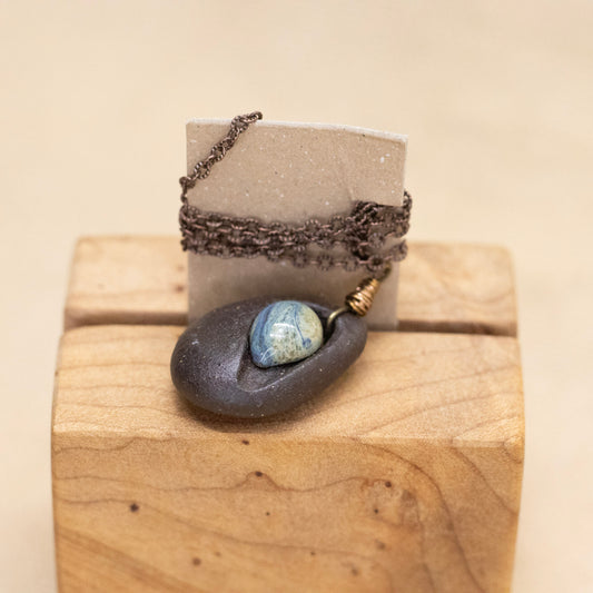 Riverstone Pendant (with chain) by Jem Tong