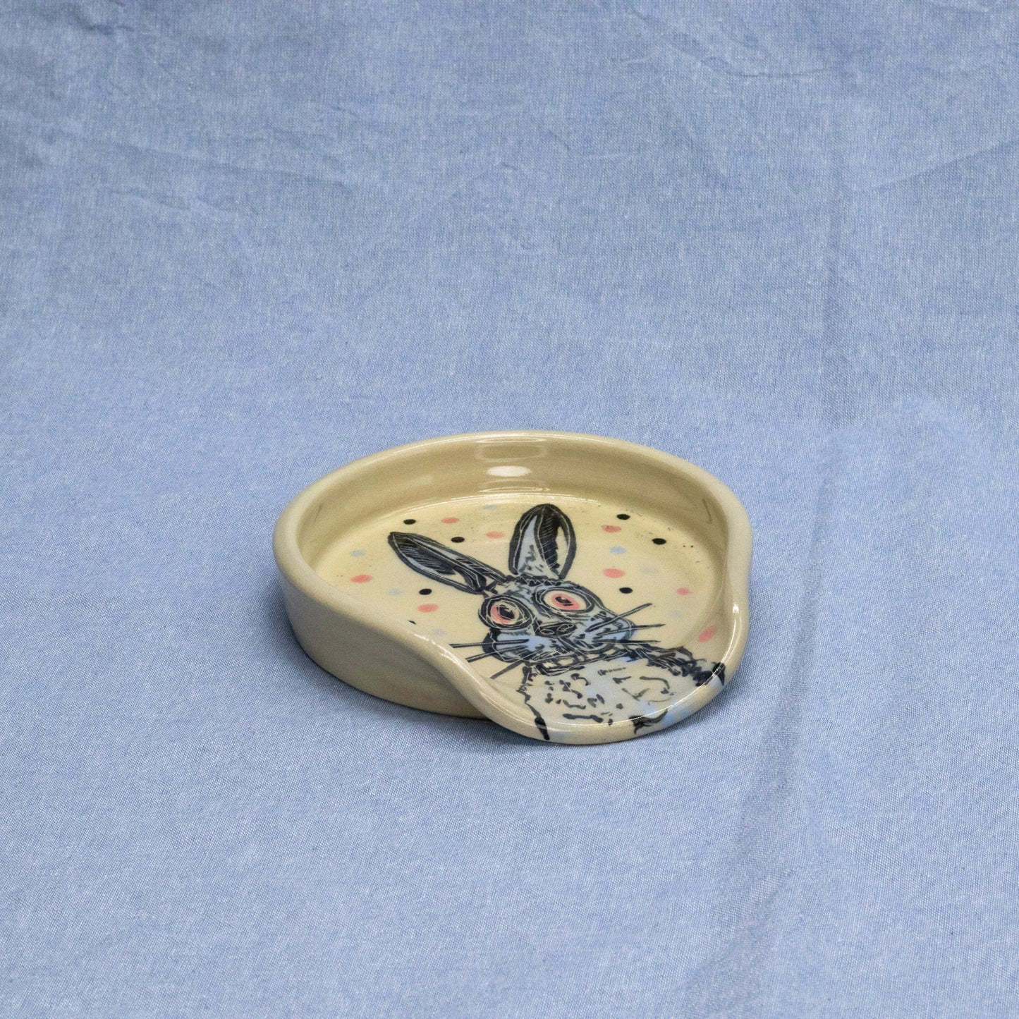 Lucky Angsty Bunny Spoon Holder by Frank Jacques