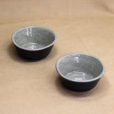 Charcoal and Gray with Blue Rim Small Bowl by Stacey Schultz