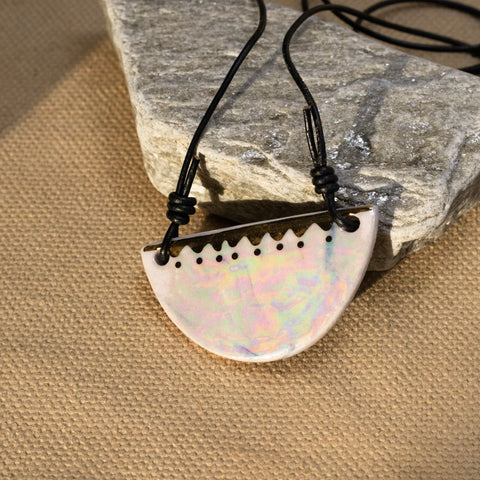 Half Moon Necklace #2 by Melted Porcelain