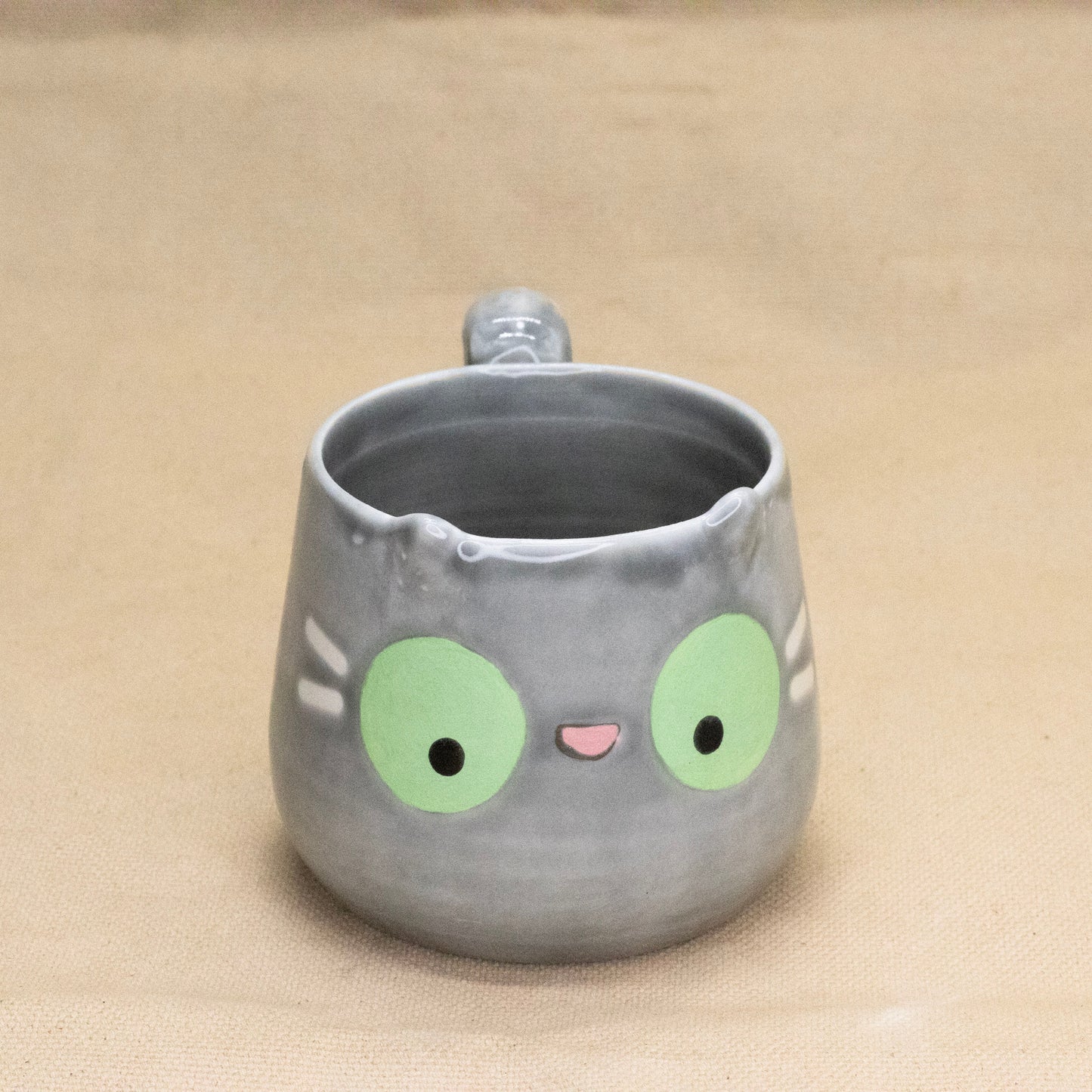 Grey Kitty Mug by Hei Mao Studio