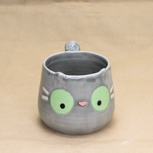 Grey Kitty Mug by Hei Mao Studio