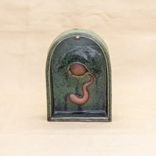 Green & Black Crying Shelf (Right Tear) by Elva Bennett
