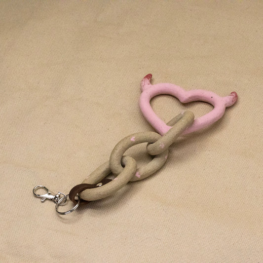 Horned Heart Link Bag Chain by Hunny Spyke