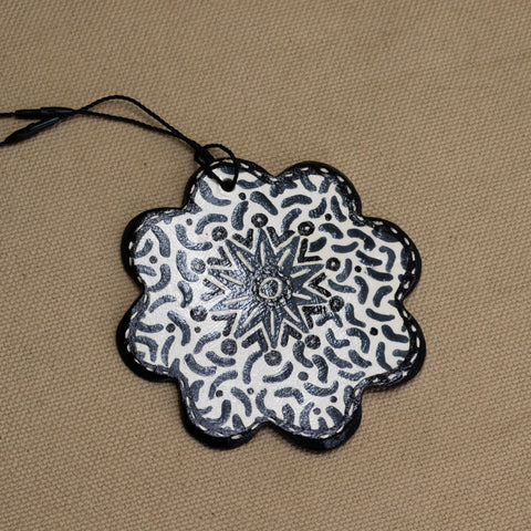 Flower Shape Ornament (Two Tone with Star Center) by Barbara Piscioneri