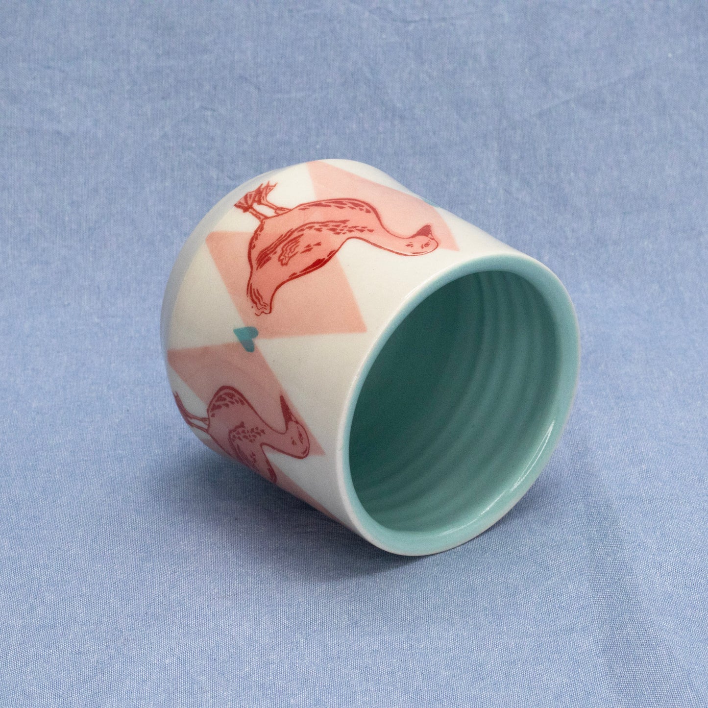 Silly Wine Cup (Red Geese) by City in Bloom Ceramics
