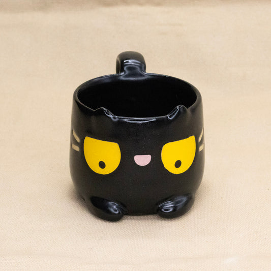 Loafing Black Kitty Mug by Hei Mao Studio