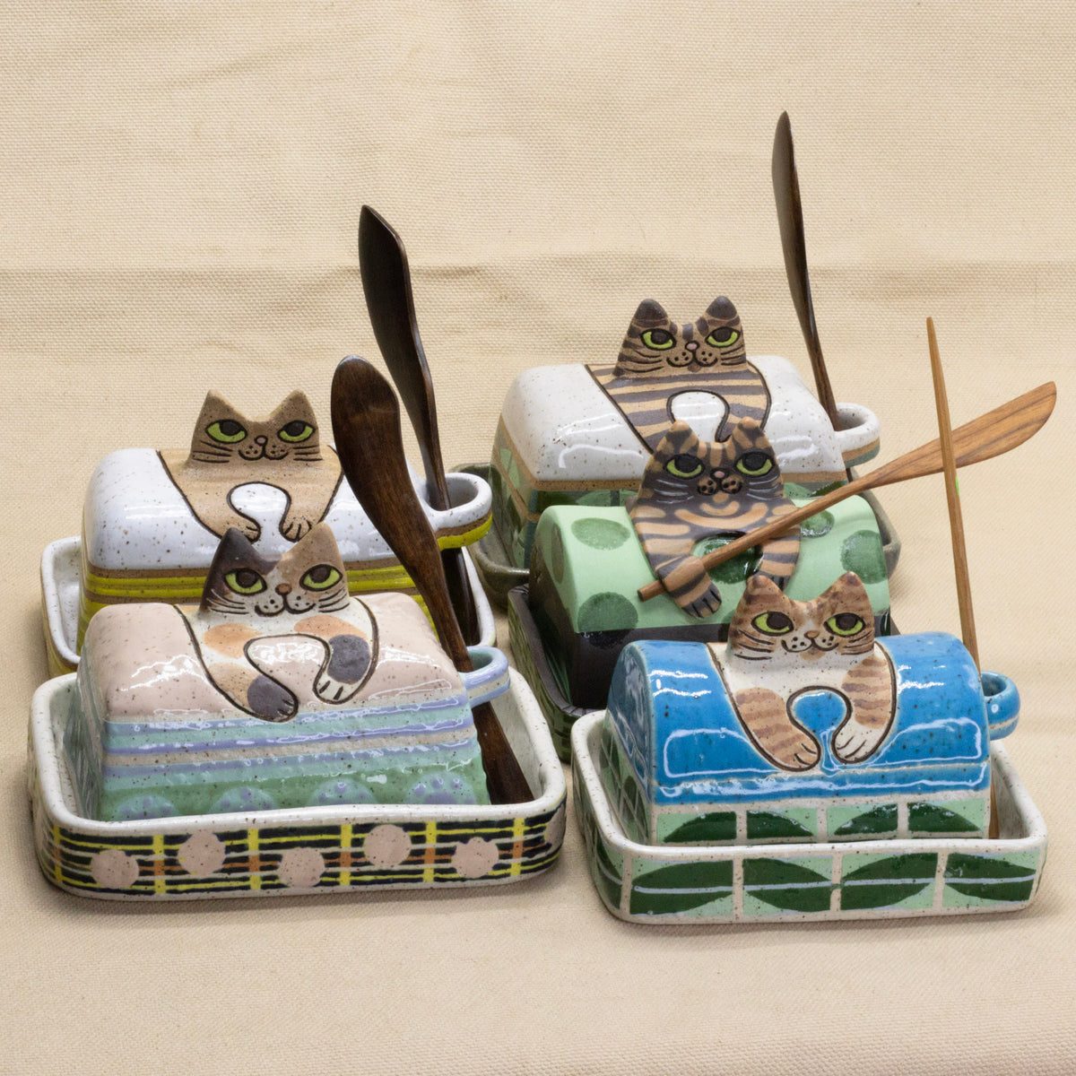 Butter Dishes with Knives by Yuka Nakano