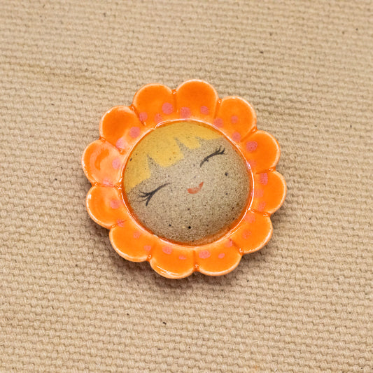 Mini Wallflower (Cheerful Blonde with Orange Petals) by Jennifer Fujimoto