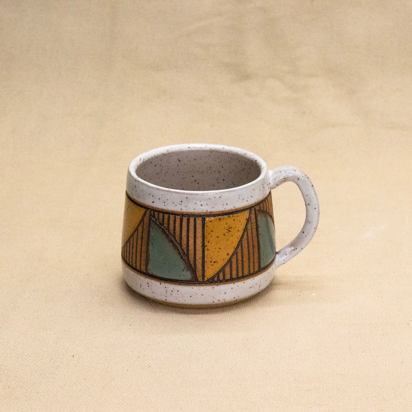 Small Quad Mug (Sage/Wheat) by Sanctuary Ceramics