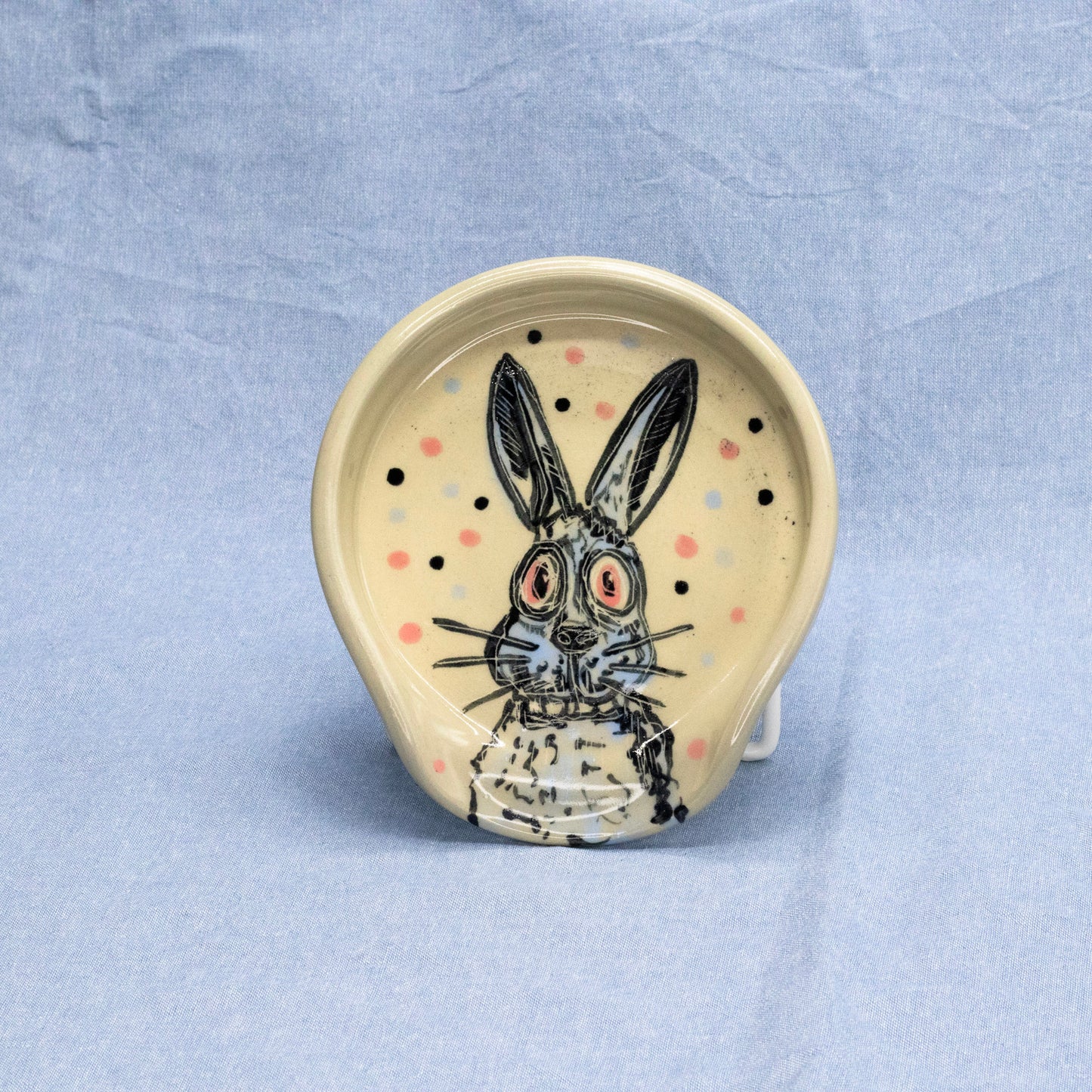 Lucky Angsty Bunny Spoon Holder by Frank Jacques