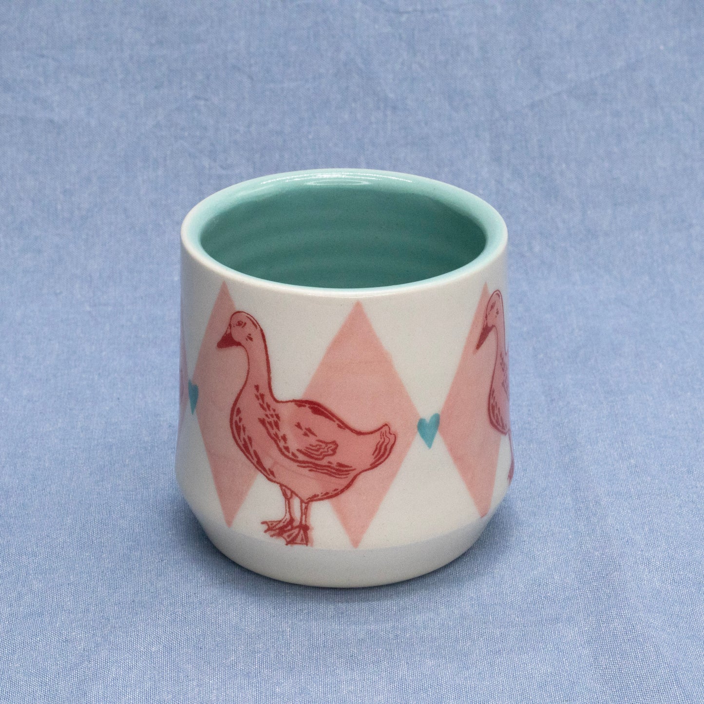 Silly Wine Cup (Red Geese) by City in Bloom Ceramics