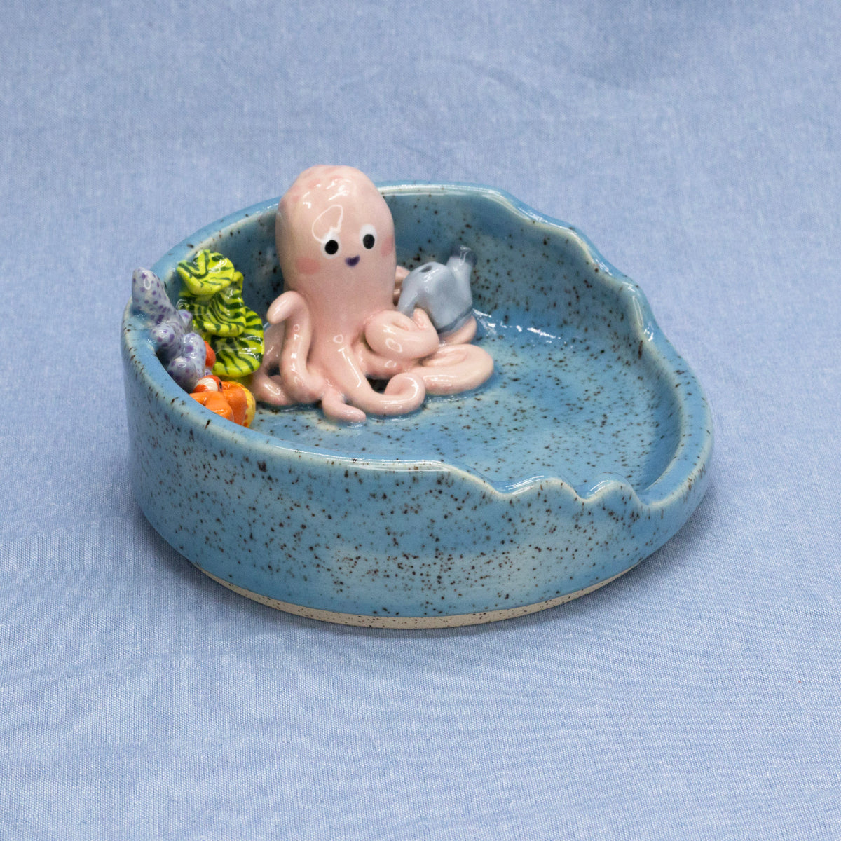Octopus's Garden (Trinket Tray/Incense Holder) by Capy Clay Ceramics