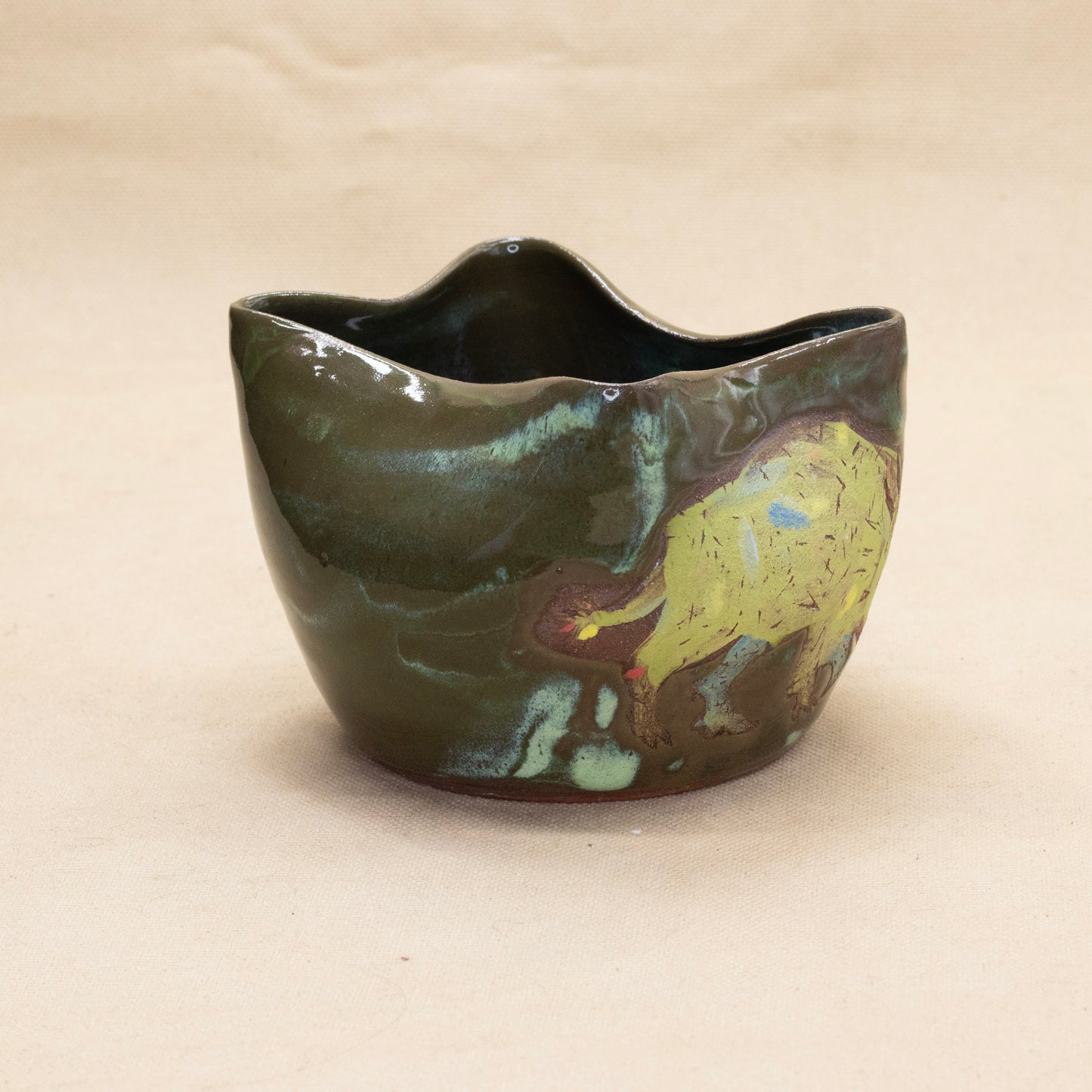 Green Boar Bowl by Tommy Schaefer
