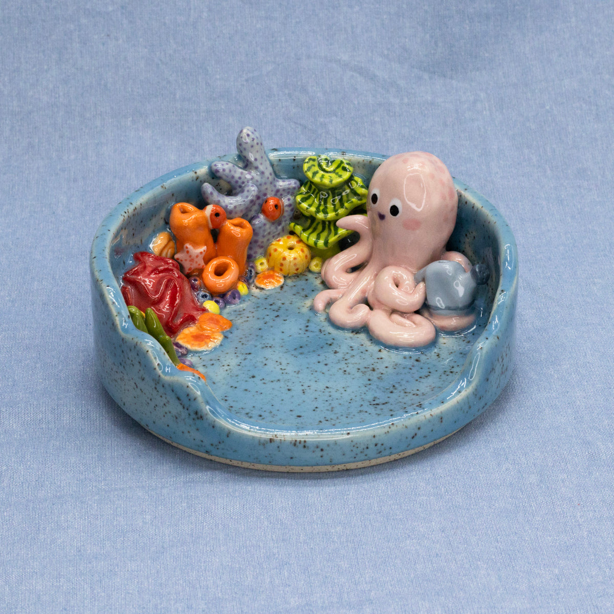 Octopus's Garden (Trinket Tray/Incense Holder) by Capy Clay Ceramics