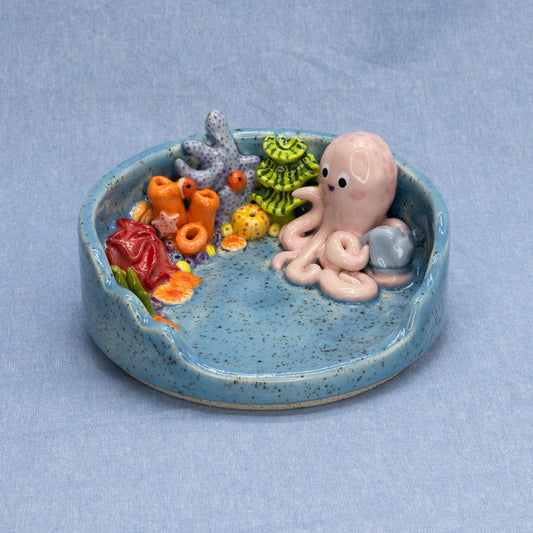 Octopus's Garden (Trinket Tray/Incense Holder) by Capy Clay Ceramics