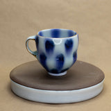 Flowers Wavy Mug with Spotted Interior