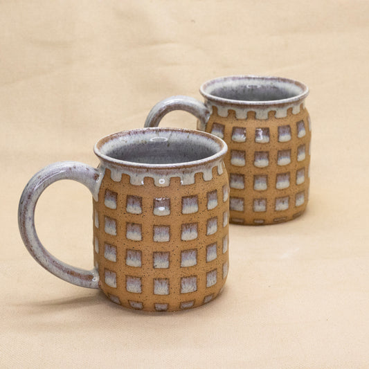 Rose Mist Lattice Flared Mug by Wrecky Designs