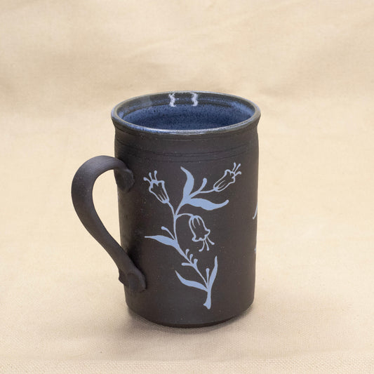 Blue Press-Handled Bluebell Mug by Caterpillar Clay