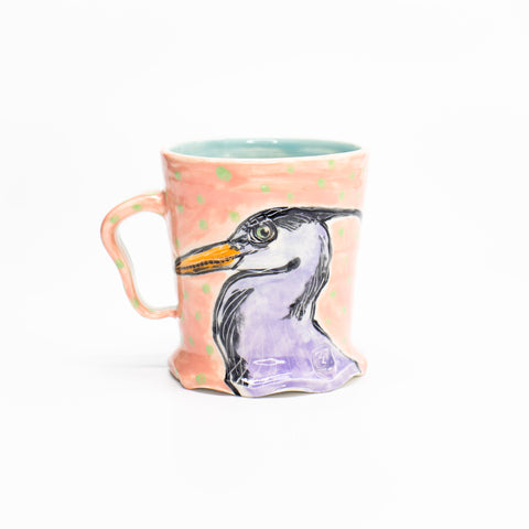 Purple Heron Handled Cup by Frank Jacques