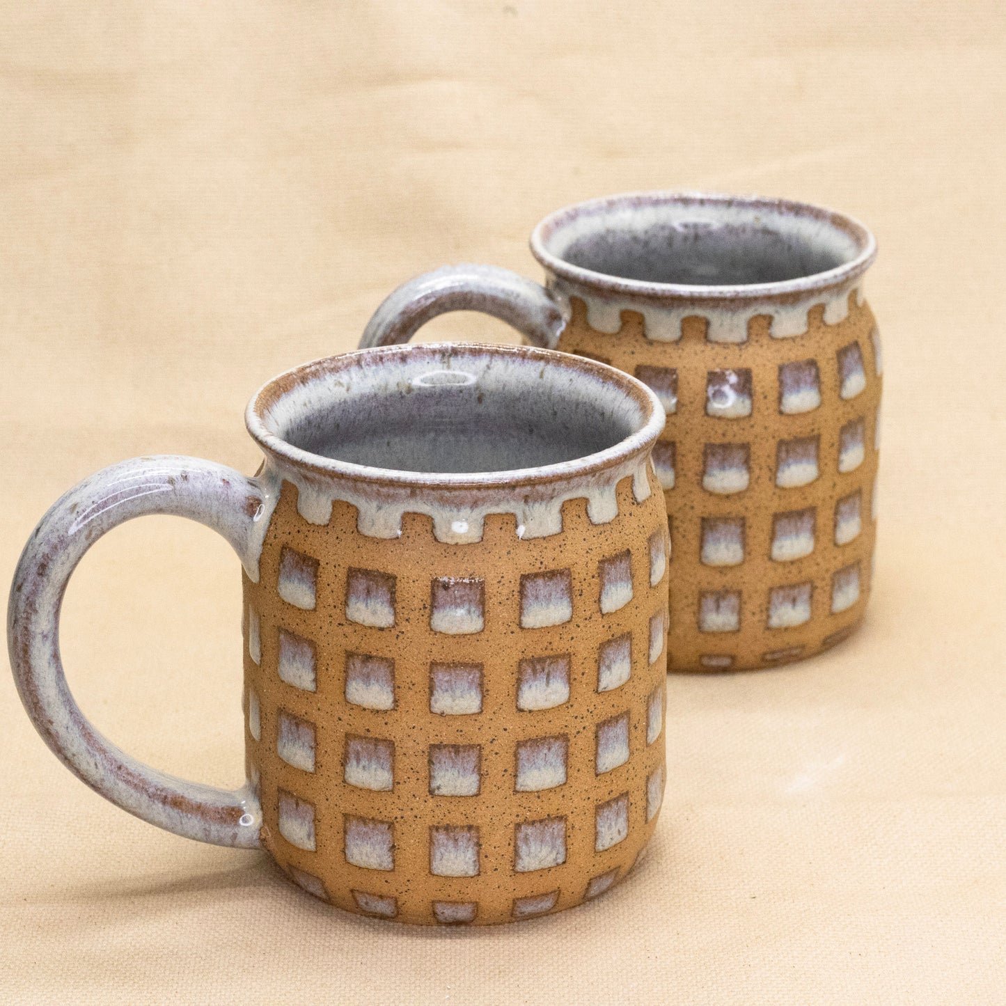 Rose Mist Lattice Flared Mug by Wrecky Designs