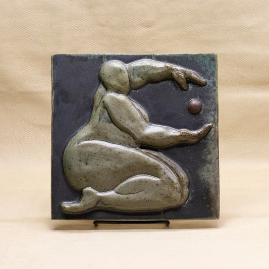 Figure with Ball Wall Tile by Elva Bennett
