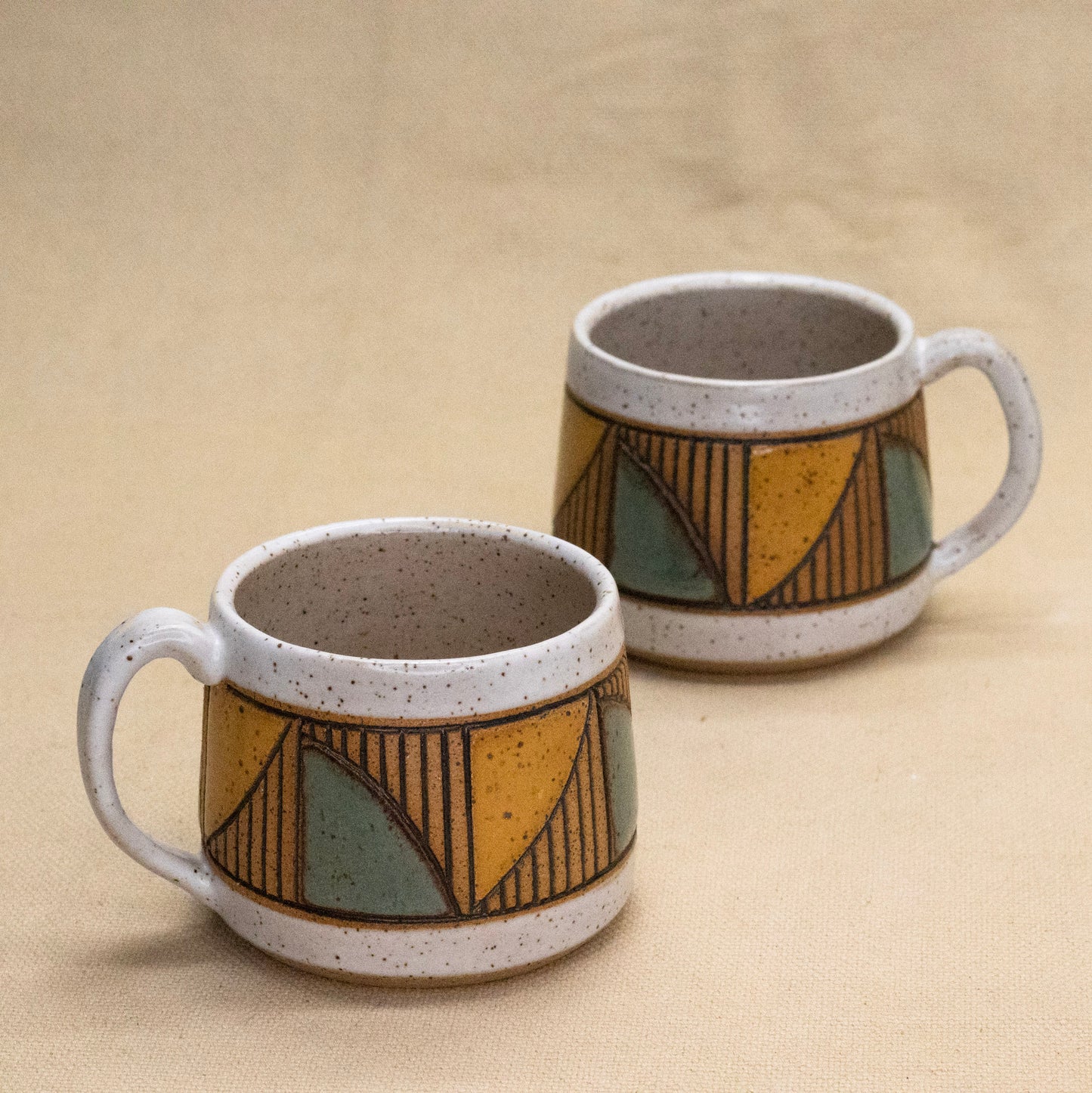 Small Quad Mug (Sage/Wheat) by Sanctuary Ceramics