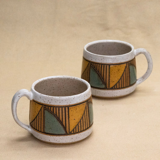 Small Quad Mug (Sage/Wheat) by Sanctuary Ceramics
