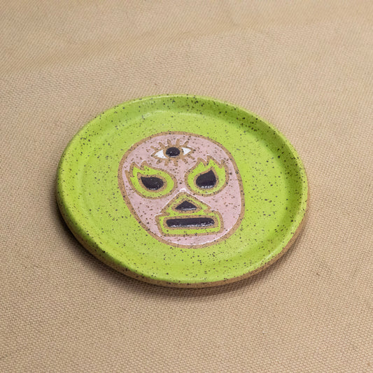 Luchadora Spoon Rest (Chartreuse) by The Introverted Potter
