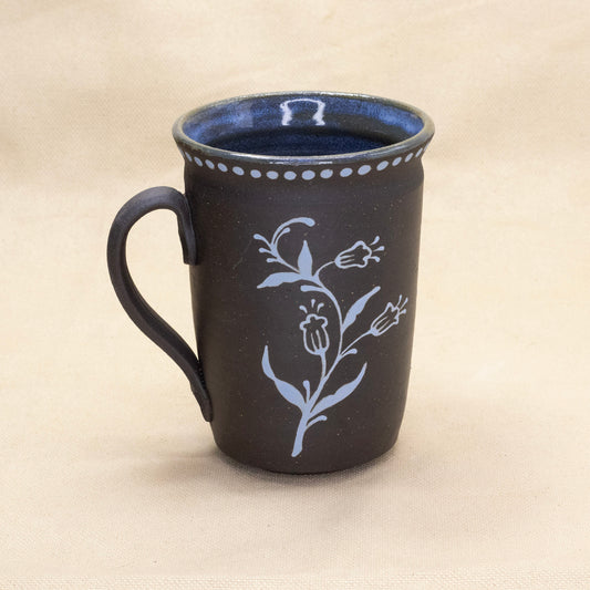Blue Polka Dot Bluebell Mug by Caterpillar Clay
