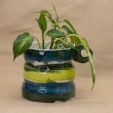 Green and Blue Planter by Julie Burmeister