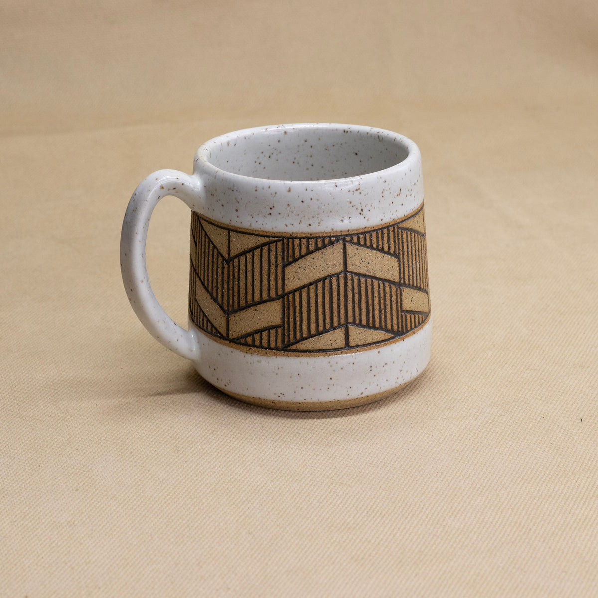 Chevron Mug (Charcoal) by Sanctuary Ceramics