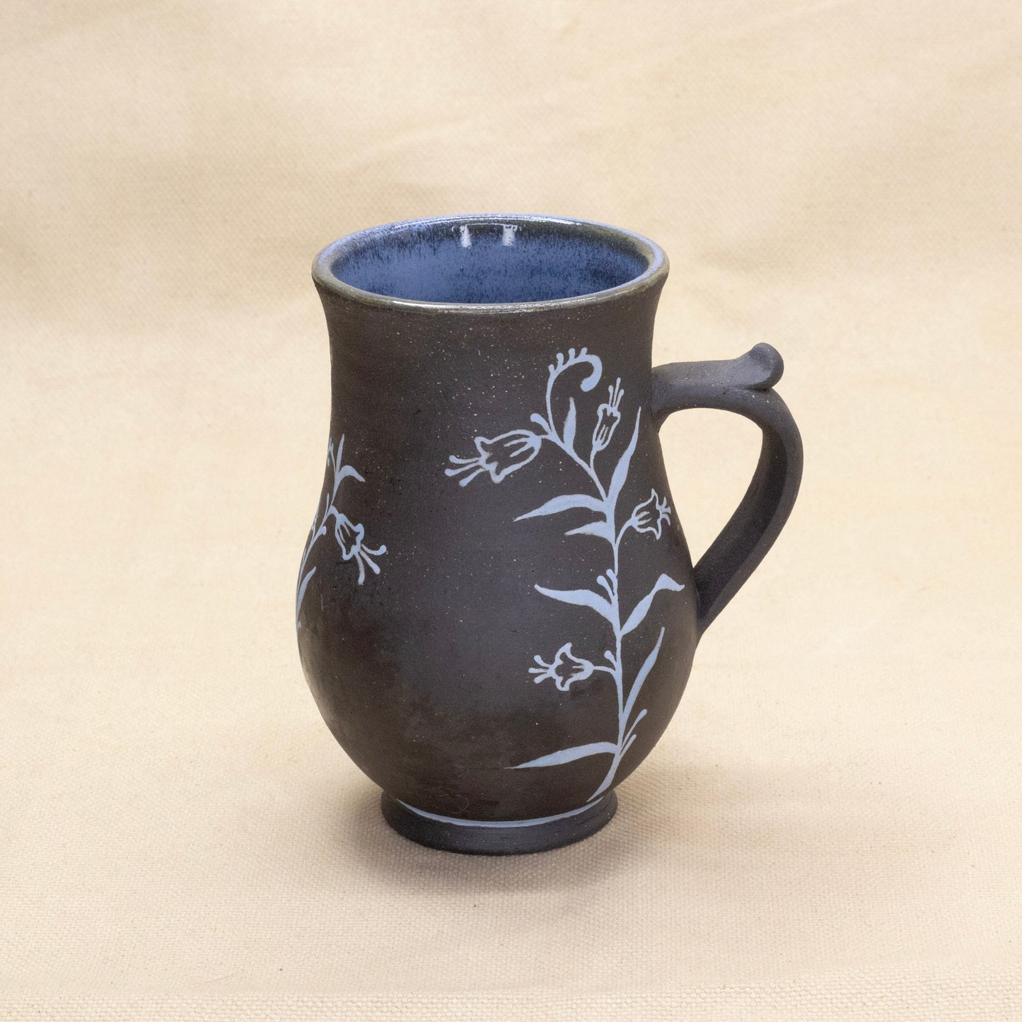 Blue Button Handled Bluebell Mug (small) by Caterpillar Clay