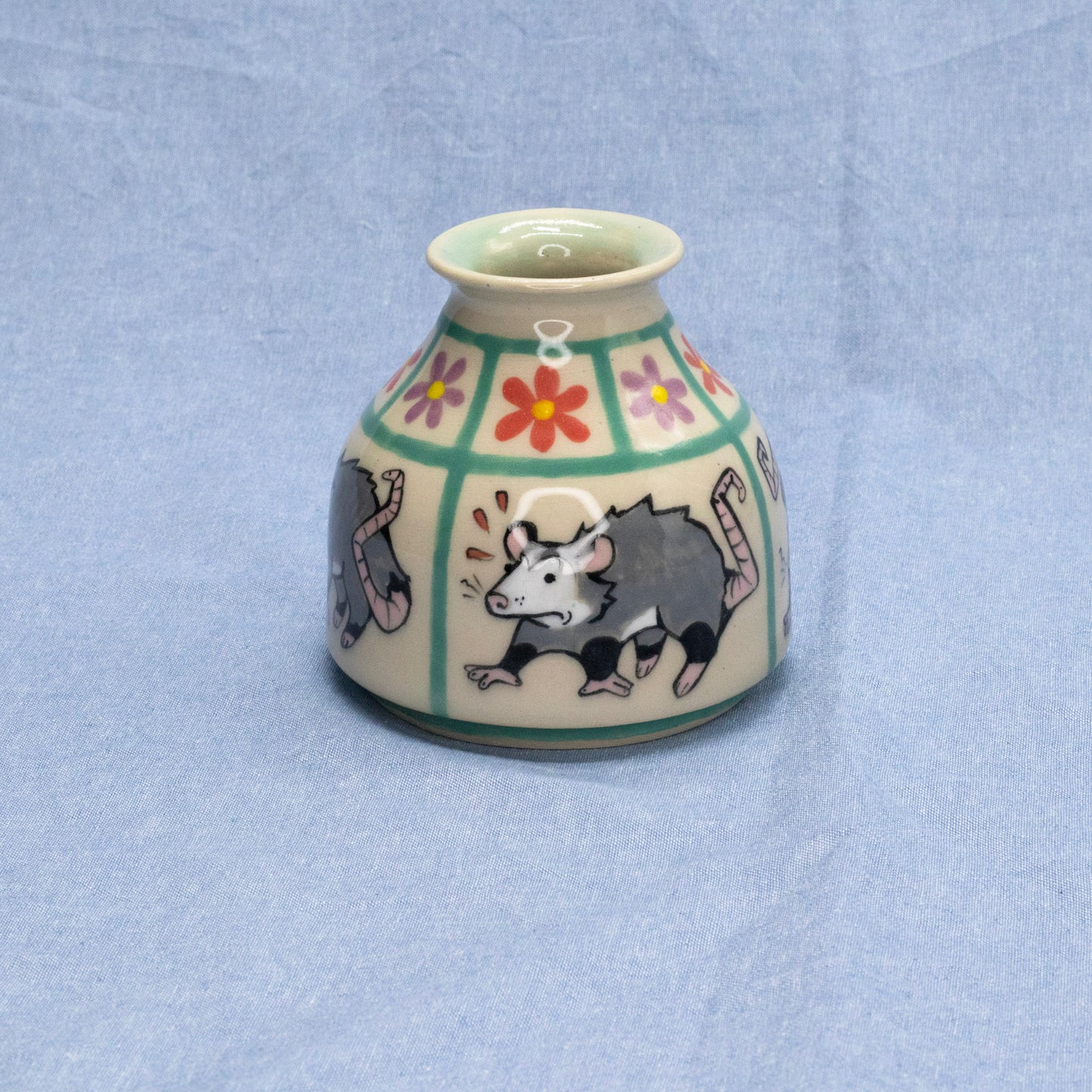 Silly Animals Mini Vase: Opossum by Marianna D D King