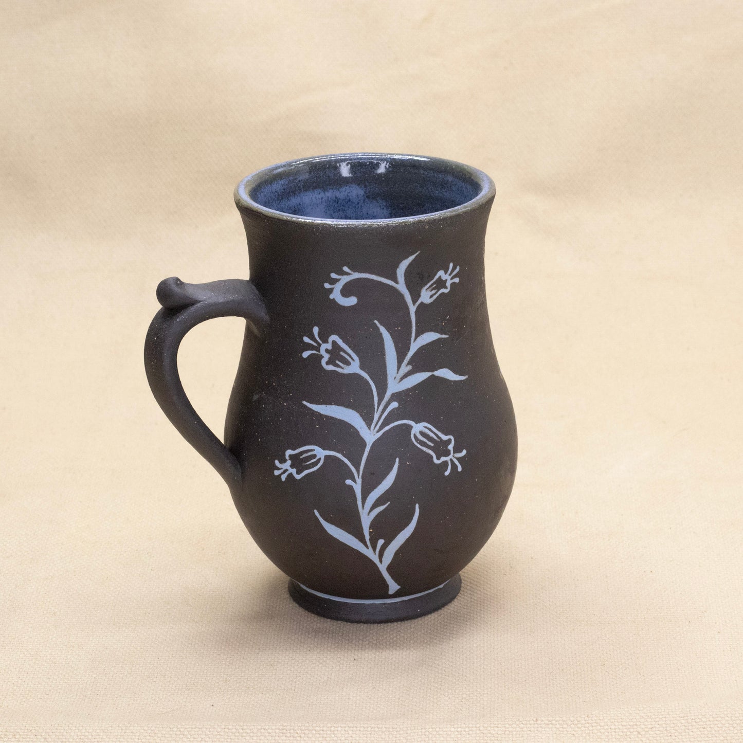 Blue Button Handled Bluebell Mug (small) by Caterpillar Clay