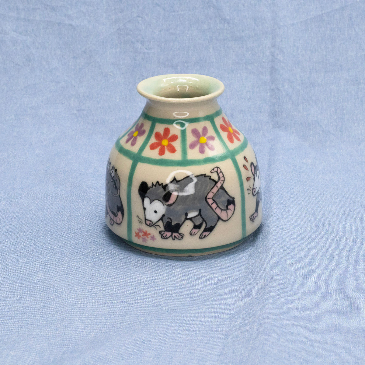 Silly Animals Mini Vase: Opossum by Marianna D D King
