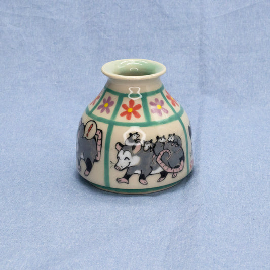 Silly Animals Mini Vase: Opossum by Marianna D D King