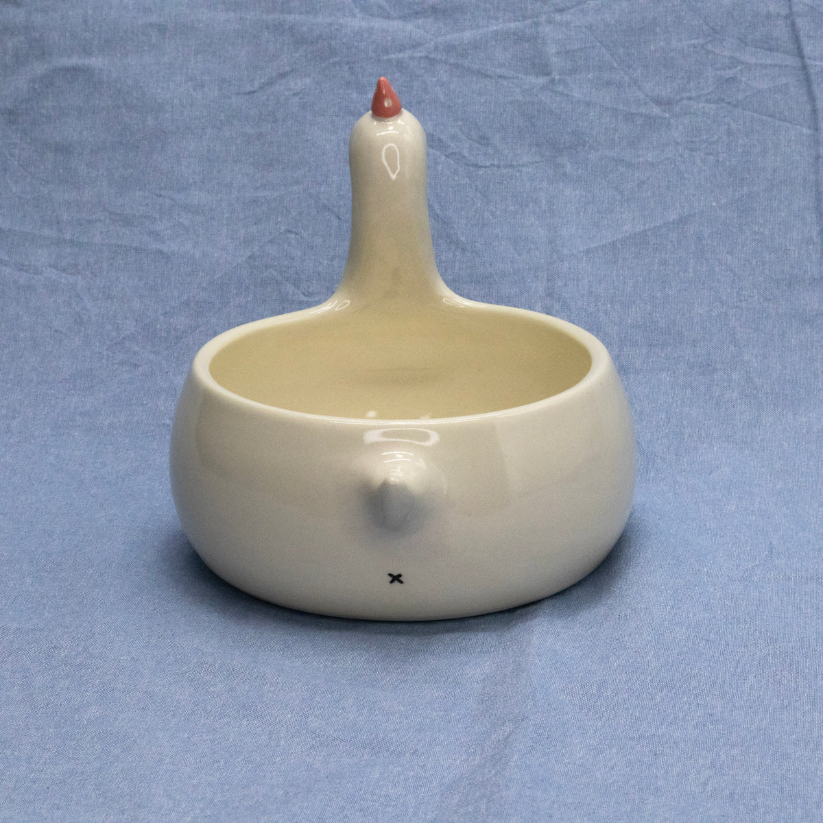 Silly Goose Planter (Pink Hat) by Mud Monster Clayworks