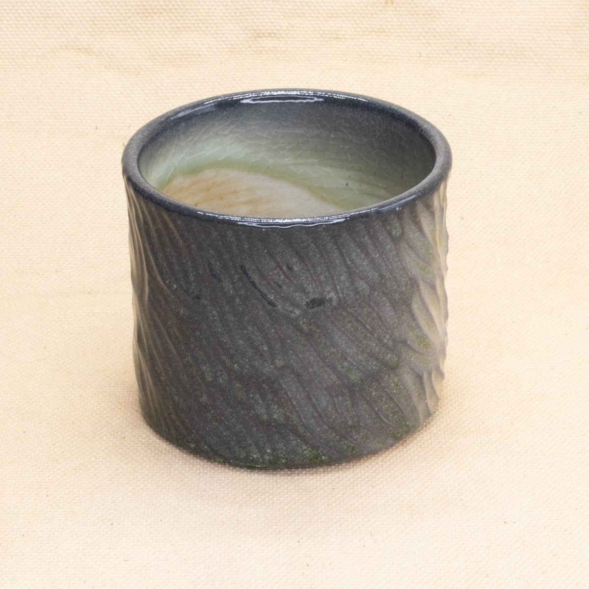 Hand-Carved Soda-Fired Cup #1 by Jennifer Nerad
