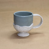 Large Blue Pedestal Mug by Lauren Semet