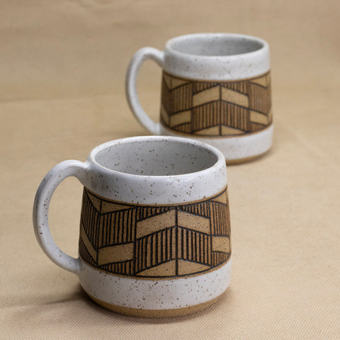 Charcoal Chevron Mug by Sanctuary Ceramics