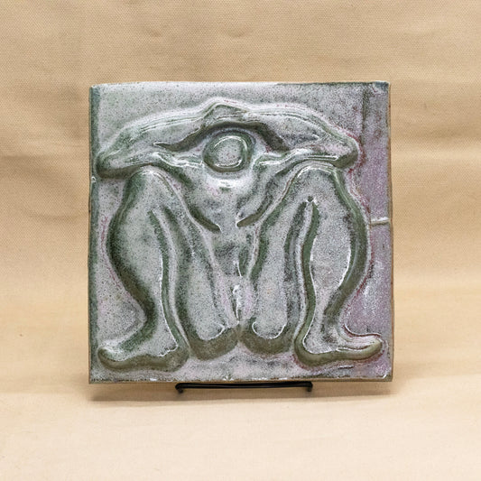 Squatting Figure Wall Tile by Elva Bennett