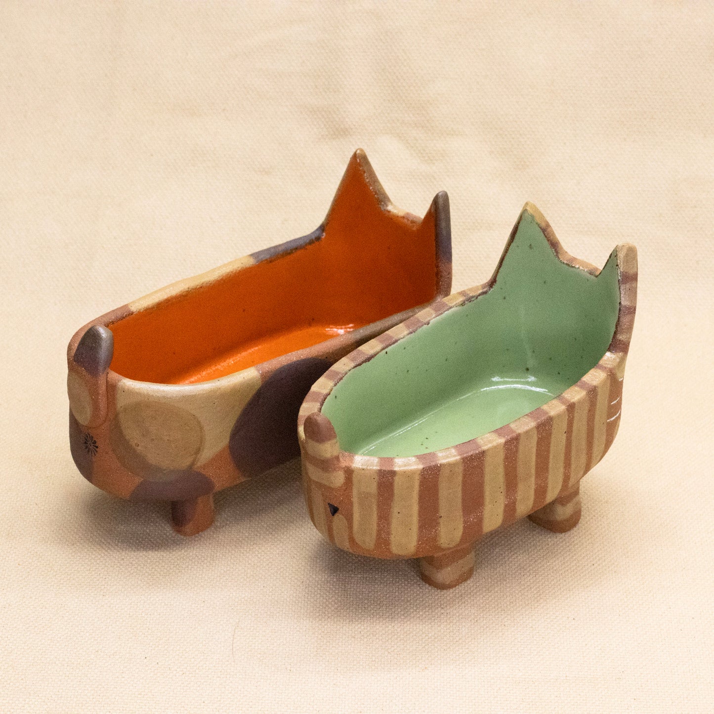 Long Cat Bowls by Yuka Nakano