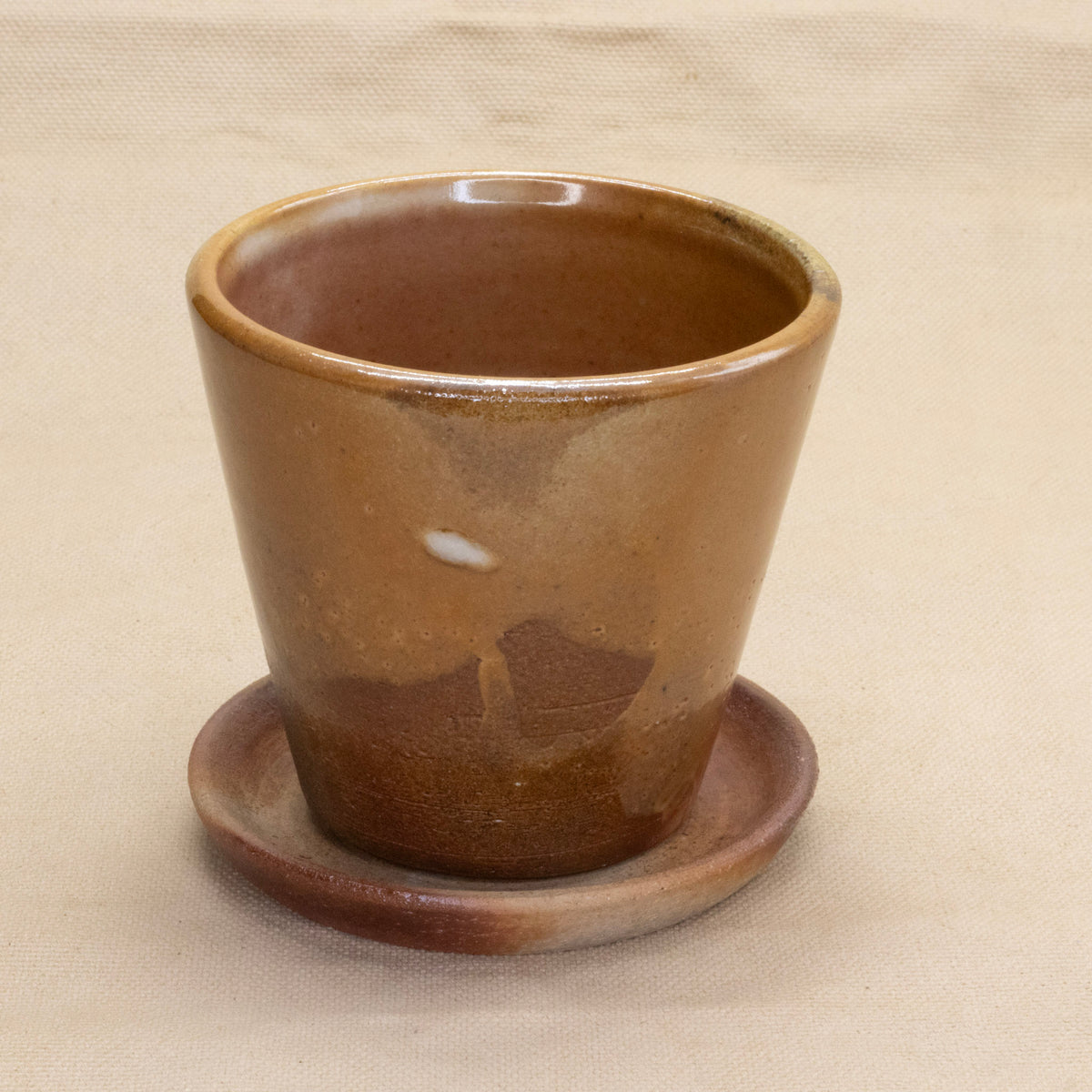 Wood-Fired Planter with Drip Tray by Full Spectrum Ceramics